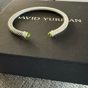 David Yurman Silver Bracelet with Peridot a Large authentic with authenticity